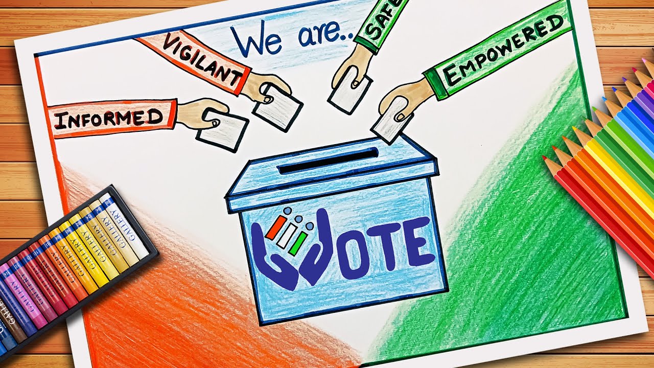 National Voters Day Drawing | मतदाता जागरूकता ड्राइंग | Voters Awareness Drawing | Democracy Day