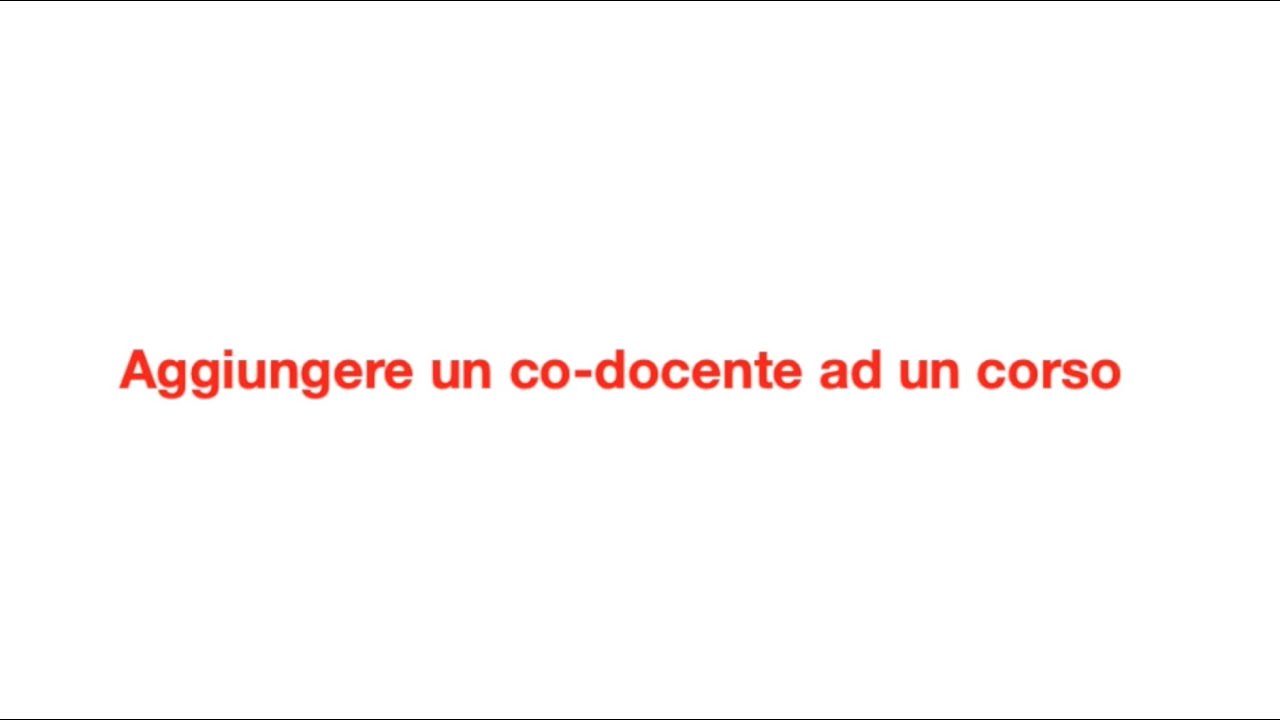 Inserimento co-docente