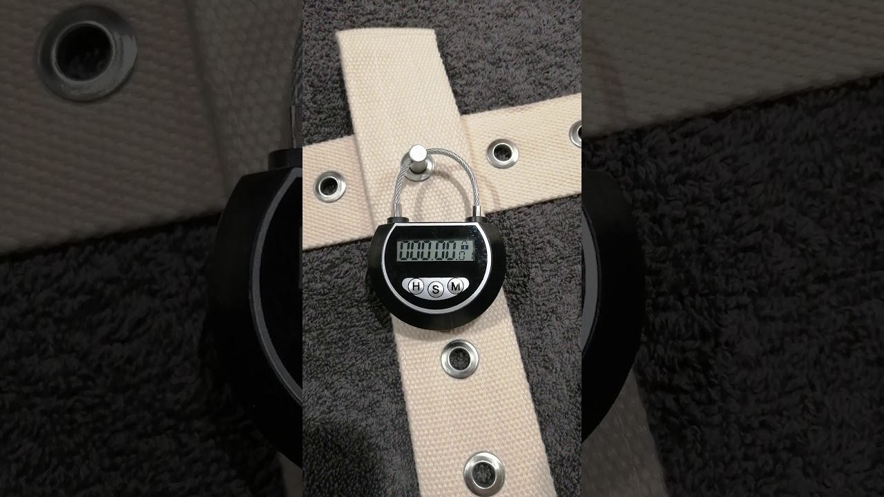 Automatic electronic restraint timer for bdsm play, use with button magnetic locking system.