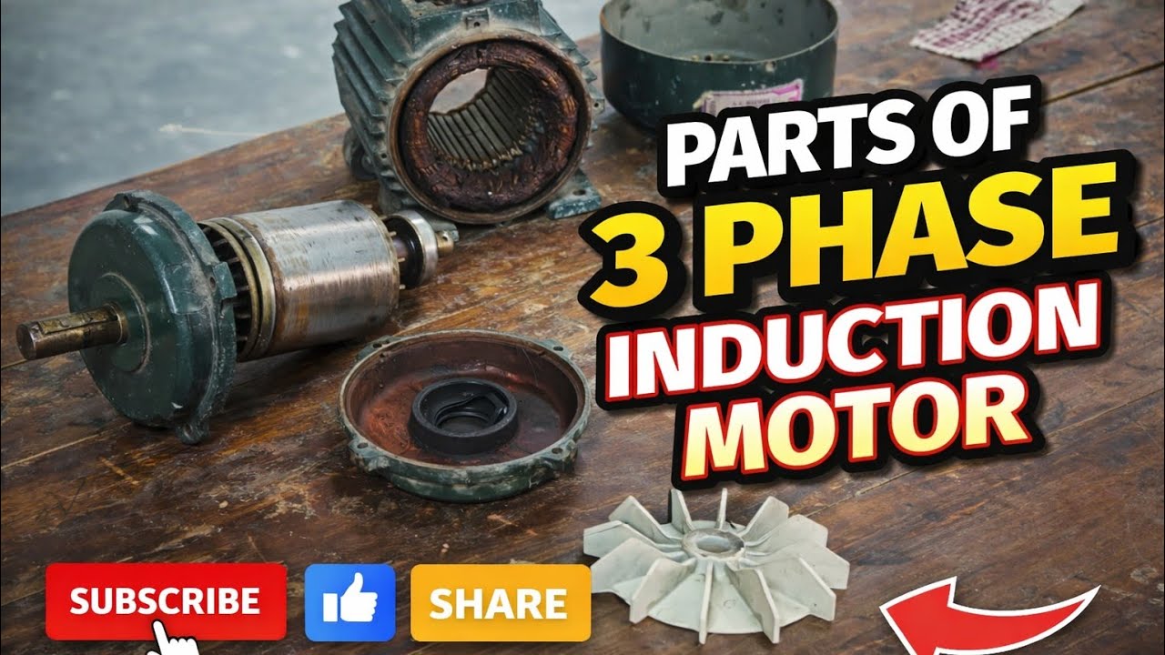 Parts of 3 phase induction motor #electricalindia #polytechnic #electricalengineering 