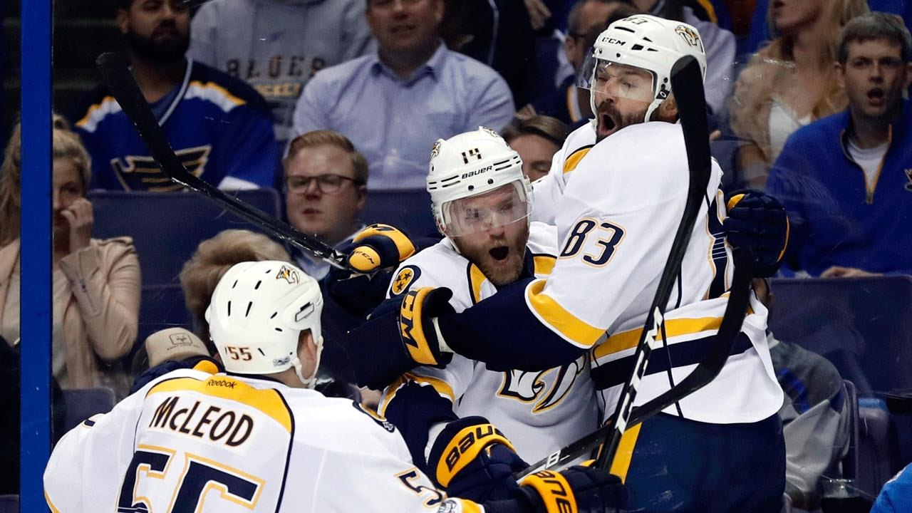 Fiddler&rsquo;s third period tally lifts Predators over Blues in Game 1