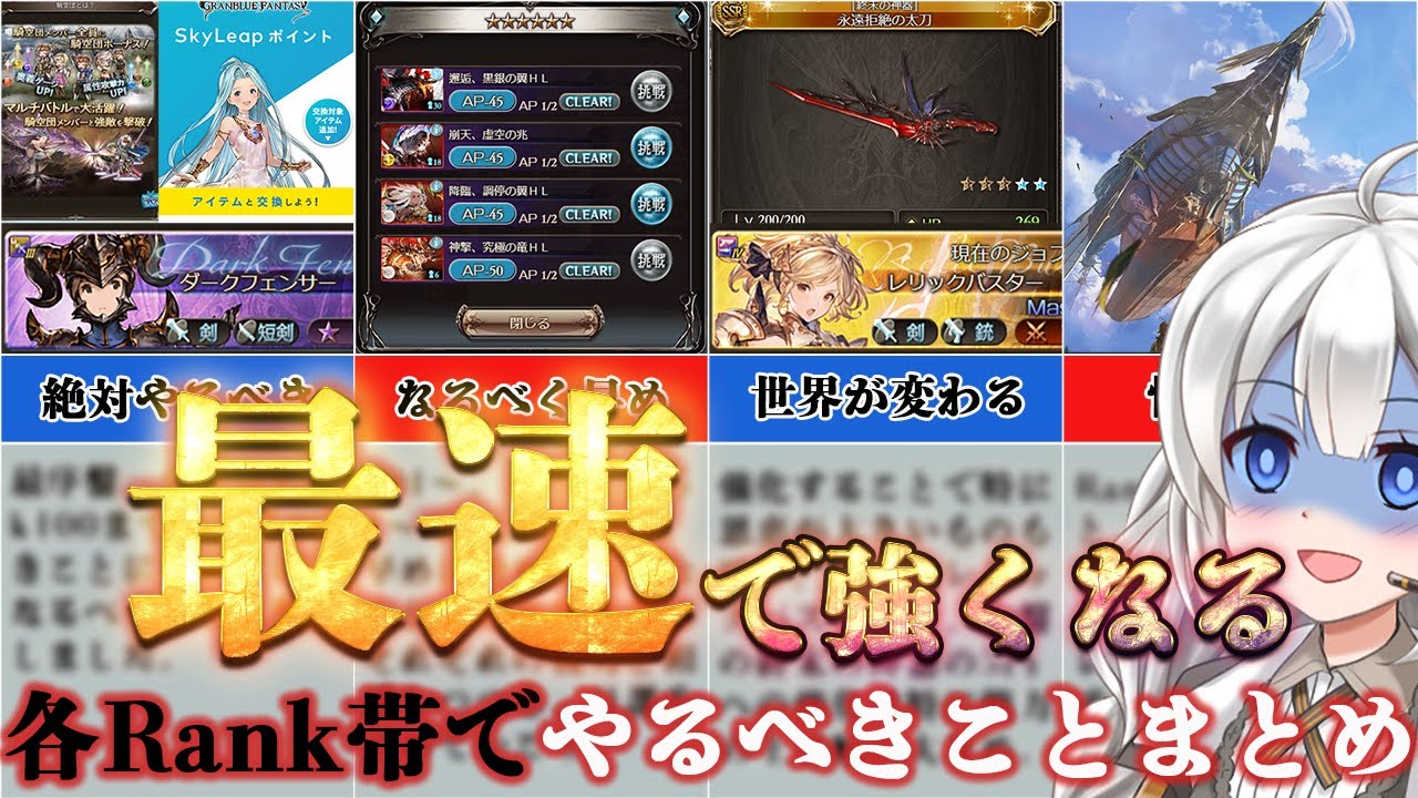 【まとめ】早く強くなっていくために各Rank帯でするべきことまとめ【グラブル】【紲星あかりVOICEROID実況】