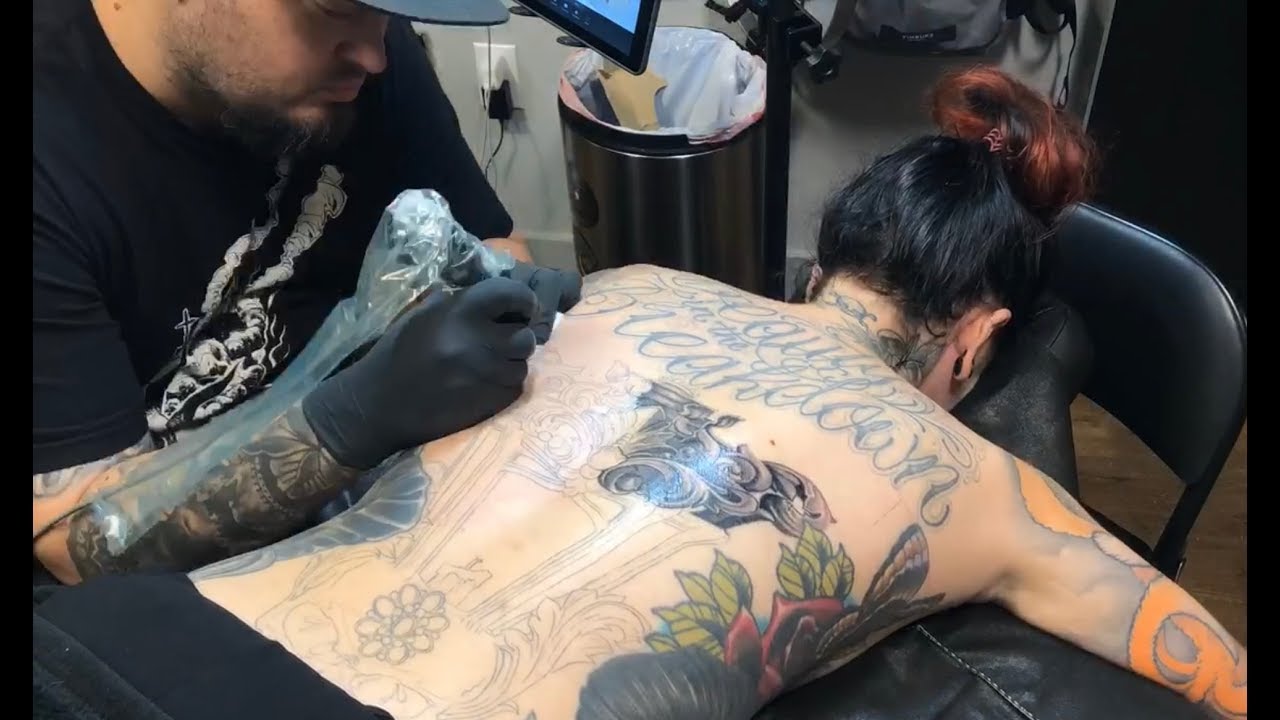 BACK TATTOO TIME LAPSE PART TWO | Cervena Fox