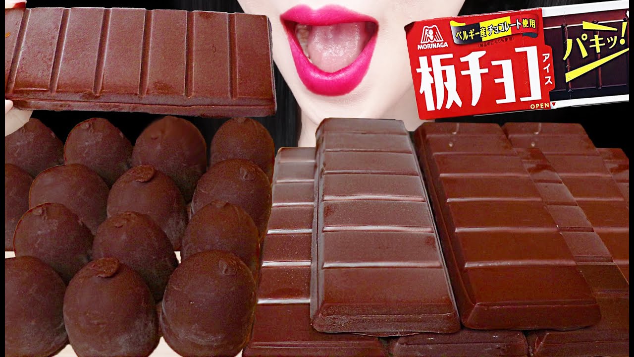 ASMR JAPANESE CRISPY CHOCOLATE ICE CREAM 일본 편의점 초콜릿 아이스크림 板チョコアイス 먹방 MUKBANG