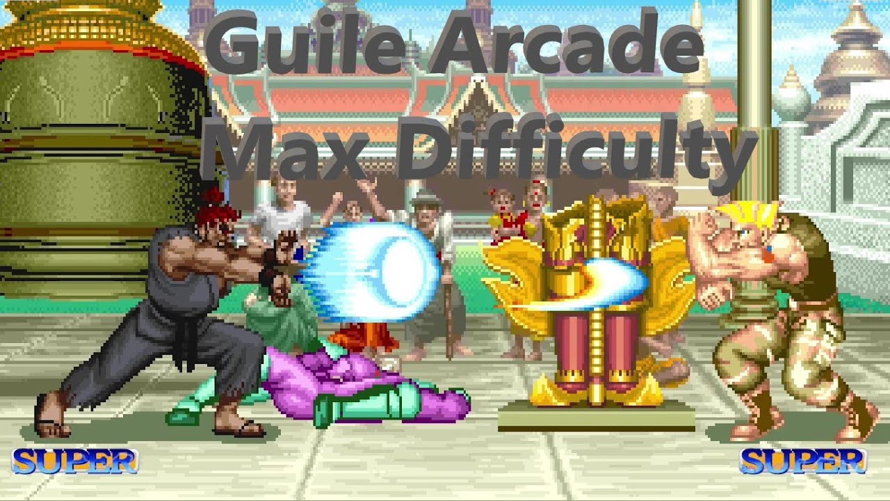 Ultra Street Fighter 2 Classic Guile full play on Maximum Difficulty  all 2 rounds unlock Akuma Boss