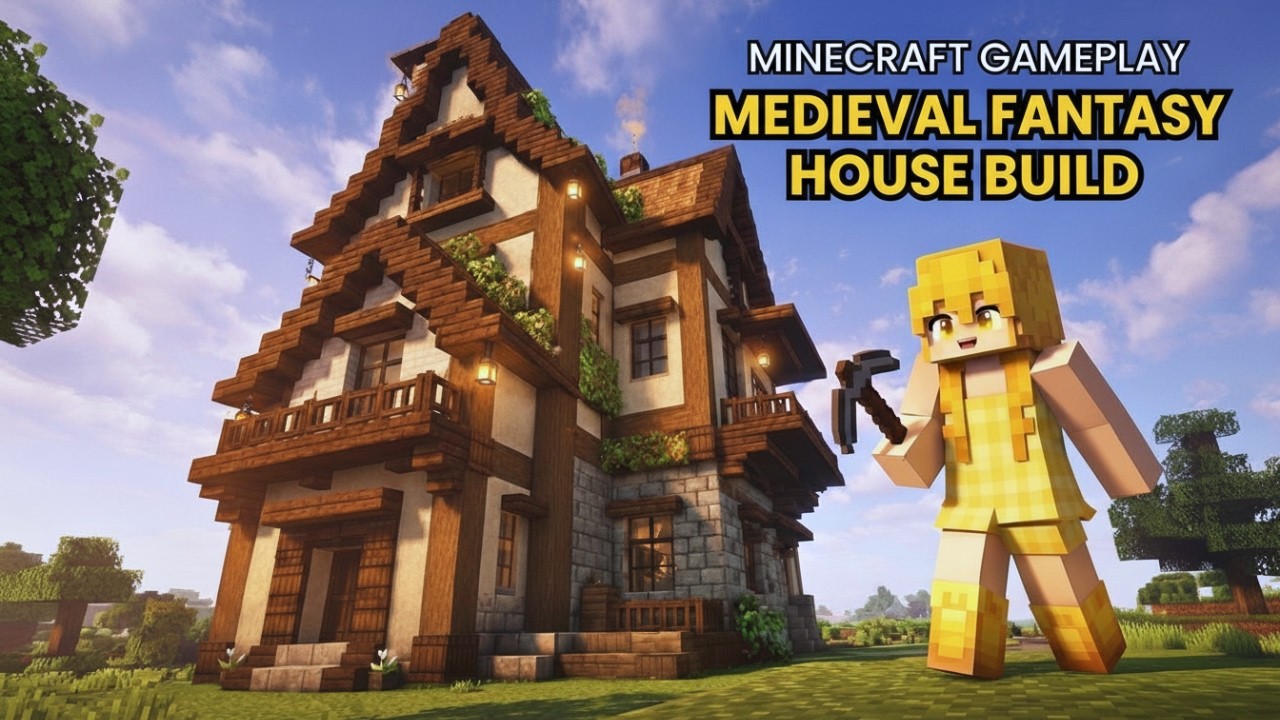 I Built a Medieval Fantasy House in 100% Minecraft Survival