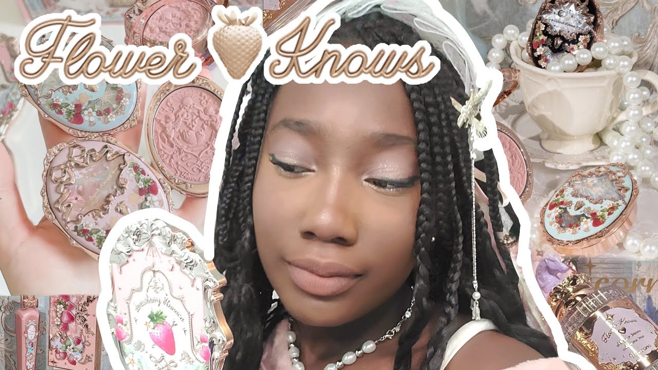 Black Girl Tries Chinese Makeup Brand Flower Knows *full face, unboxing, review*