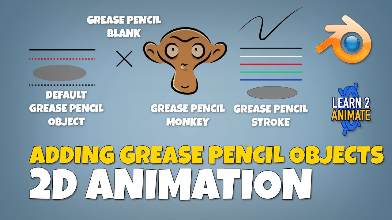 Different Grease Pencil Stroke Objects in Grease Pencil Blender 2.9 2D Animation