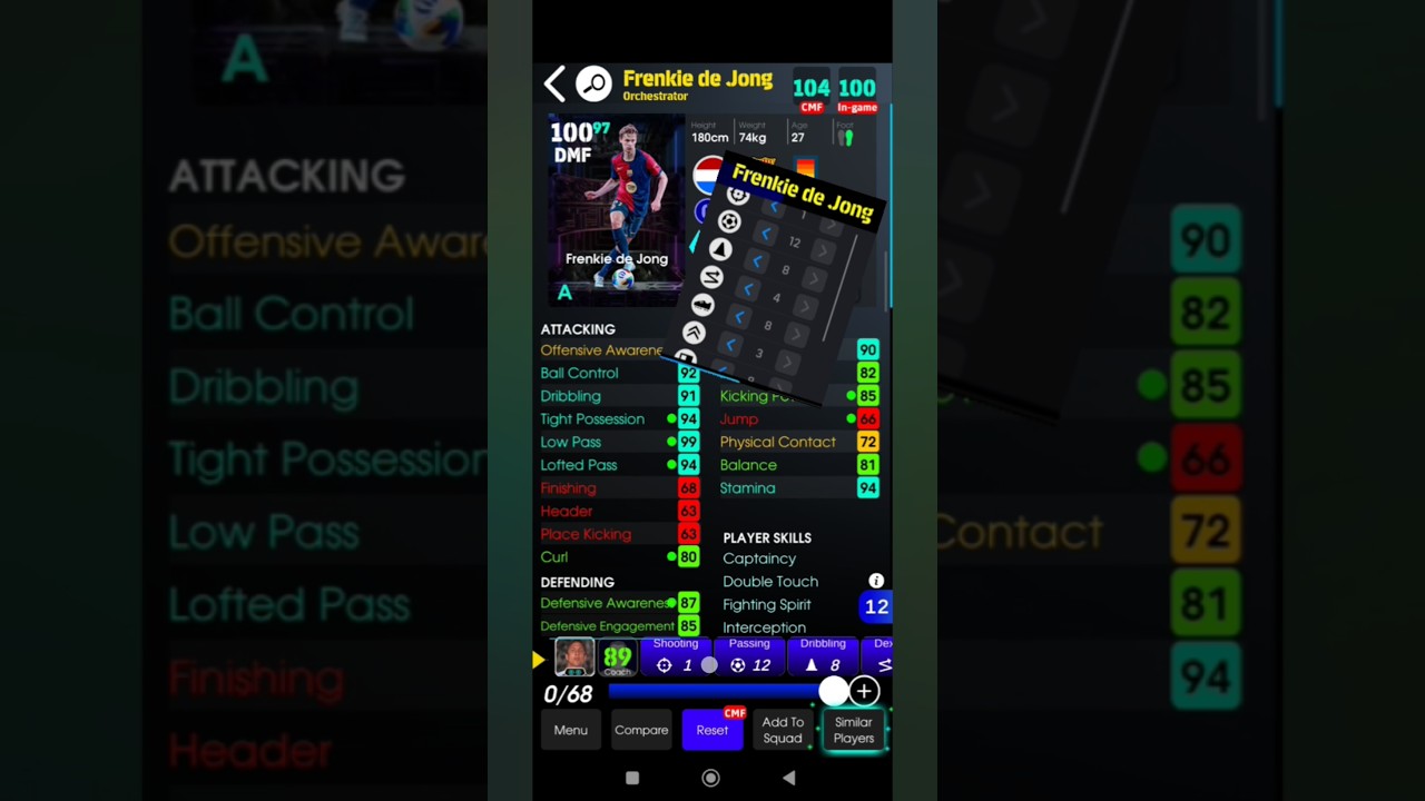 Best for Frenkie de Jong ShowTime |CMF 104 🔥 LMF O RMF 105 💥|#eFootball2025 #FrenkieDeJong #ShowTime