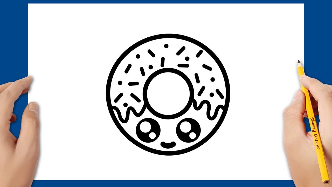 Comment dessiner un donut kawaii | Dessins mignons et faciles