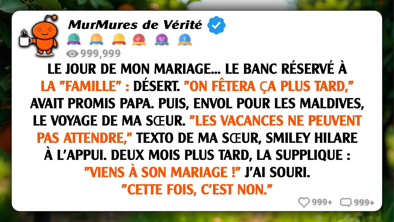 À mon mariage... La rangée réservée à la 