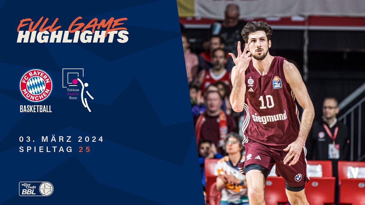 FC Bayern München Basketball vs. Telekom Baskets Bonn - Game Highlights - Spieltag 25, Saison 23/24