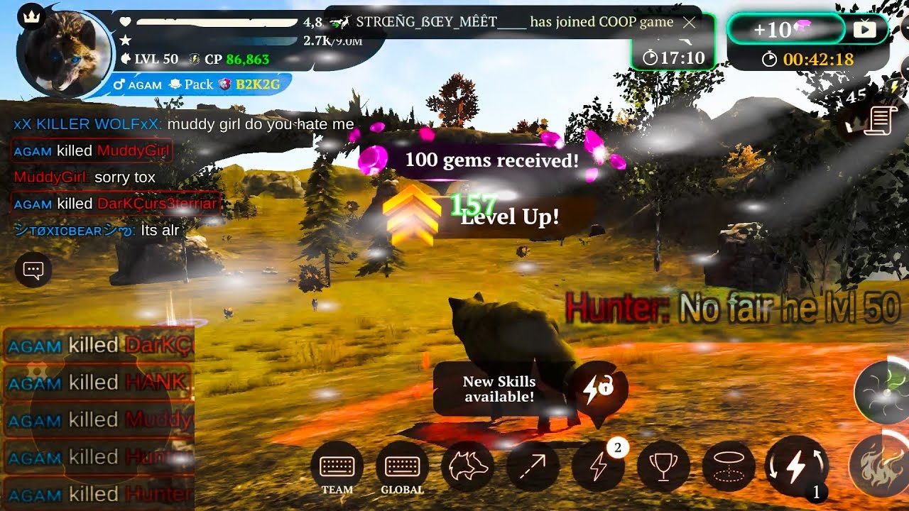 The Wolf- Level up to 50 in PVP| 75+ Kills| Dominating Level 35-49 Room