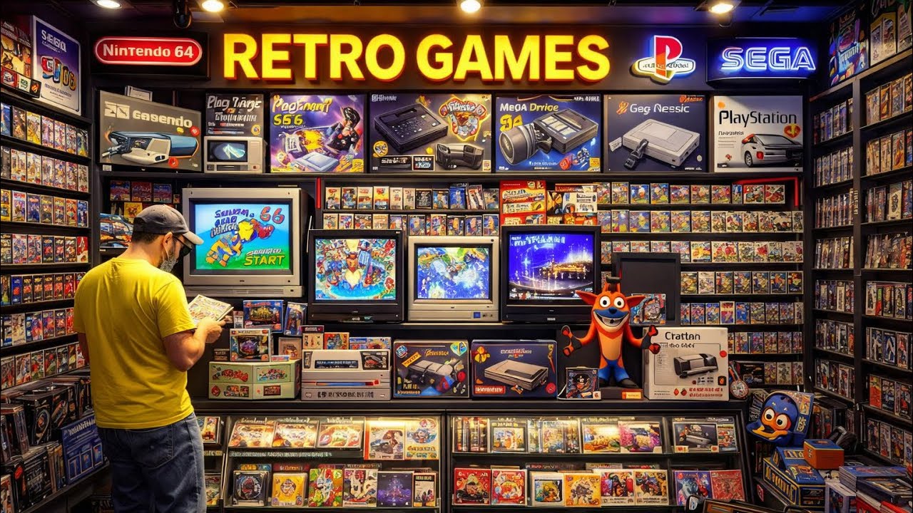 Você NÃO Vai Acreditar no que Tem Nessa Loja de RETROGAMES!