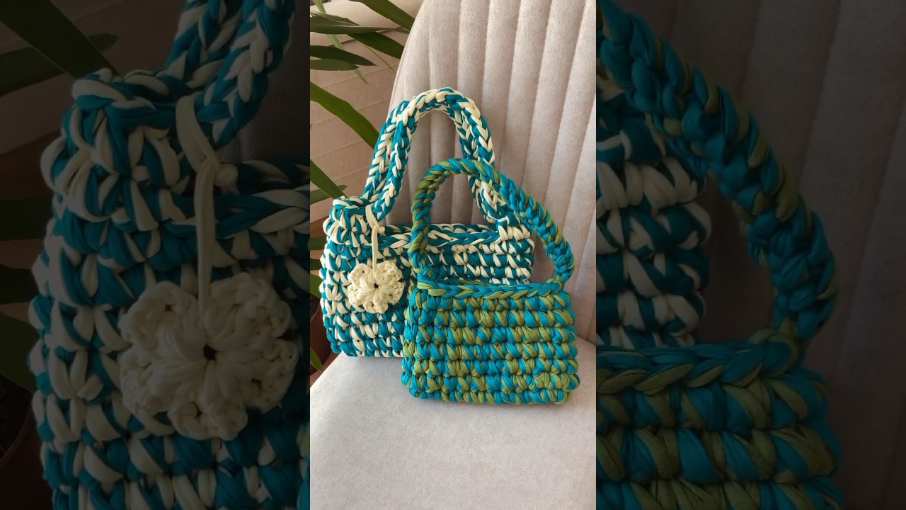crochet chunky bag🦋💚🌊🍀🩵 #crochetbag#crochet#&ouml;rg&uuml;#&ouml;rg&uuml;&ccedil;anta#penyeip#pinterestbag