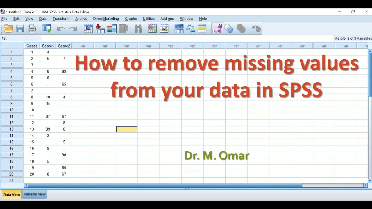 Как удалить пропущенные значения из данных в SPSS
