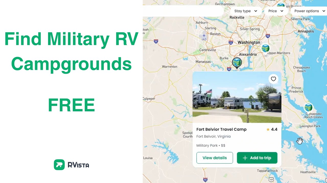 Military RV Campgrounds & FamCamps: Find Them FREE with RVista