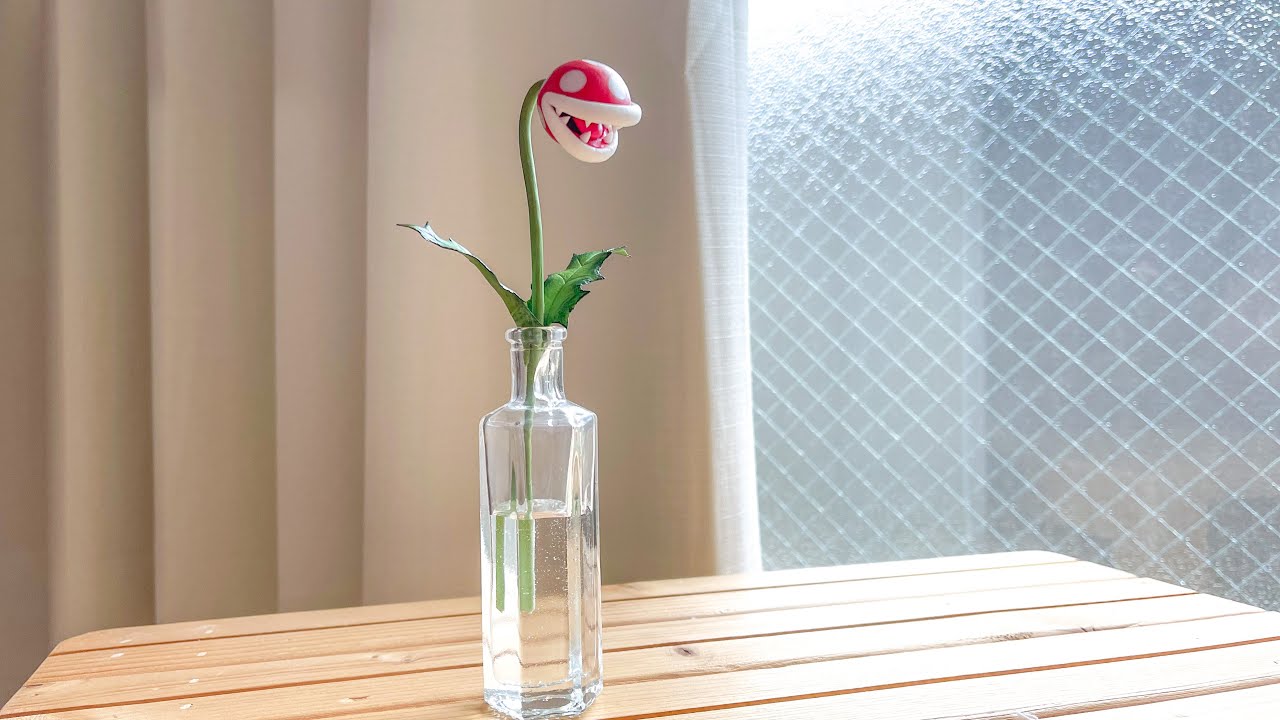Piranha Plant Flower Vase(Mario) Polymer Clay Tutorial