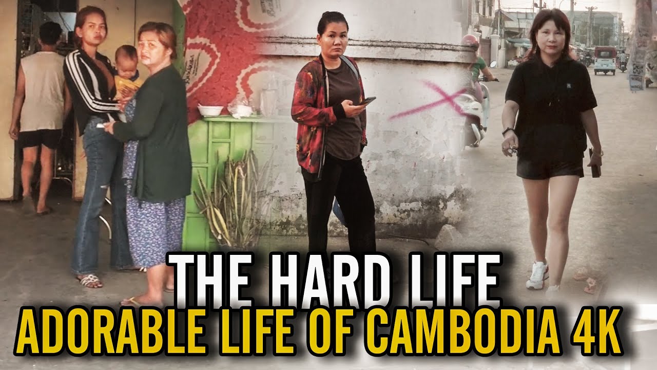Adorable Life Of Cambodia 4K WALK THE STREET | Slum, Street Food, Certain Life of Phnom Penh!