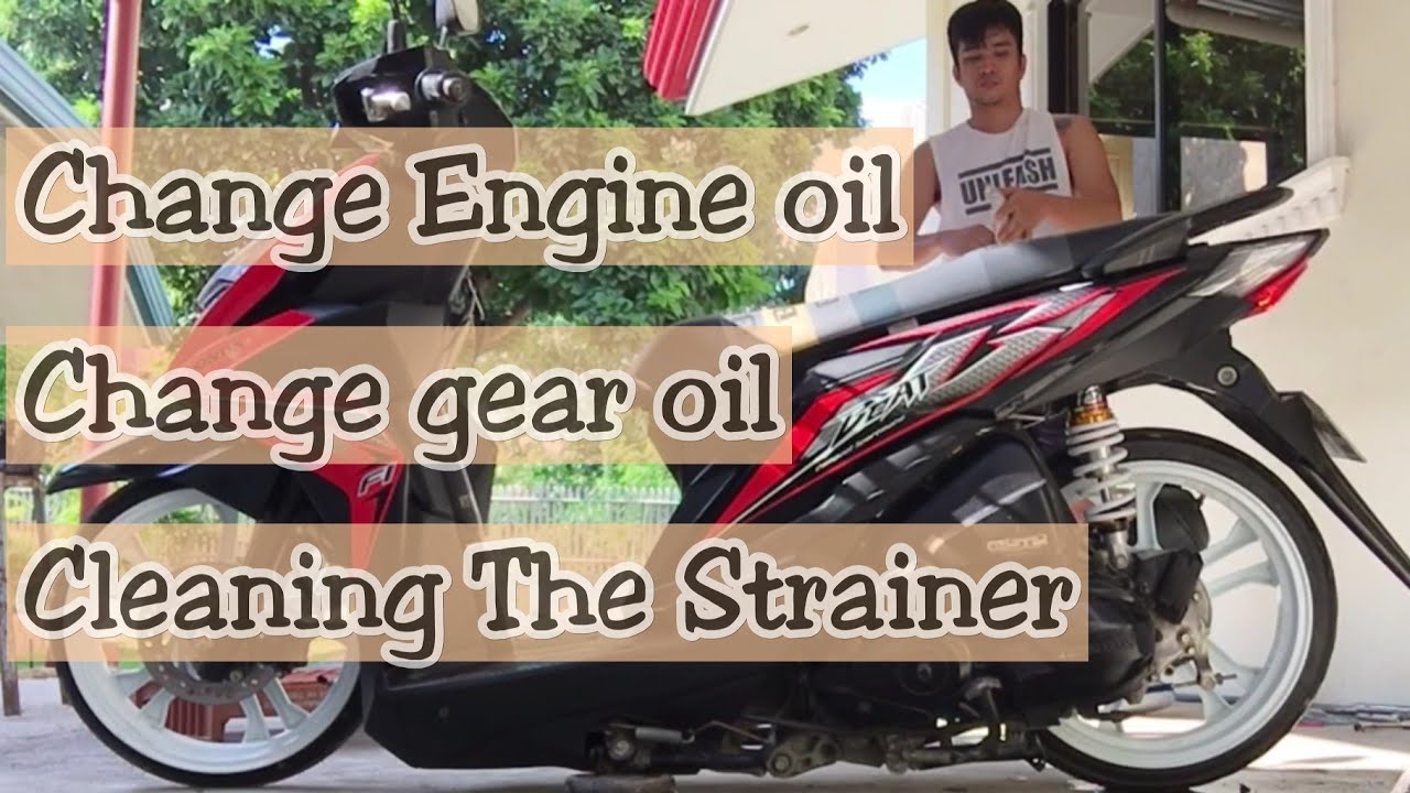 PAANO MAG CHANGE OIL,CHANGE GEAR OIL AT CLEANING NG OIL STRAINER NG HONDA BEAT FI V2