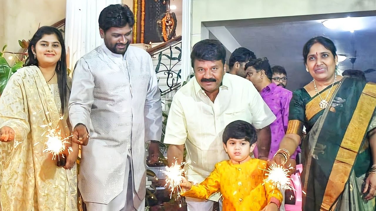 Minister Talasani Srinivas Yadav Diwali Celebrations with Family at his Residence