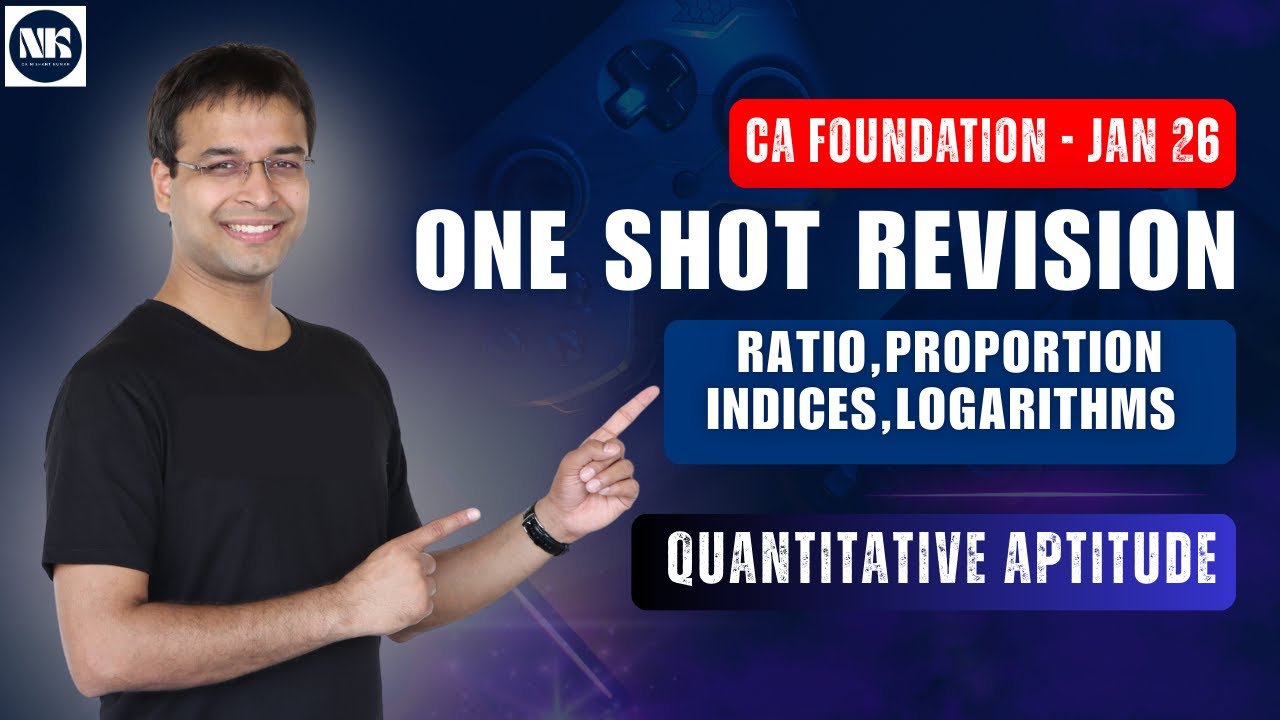 Ratio, Proportion, Indices, Logarithms | One Shot Revision | CA Foundation January 26