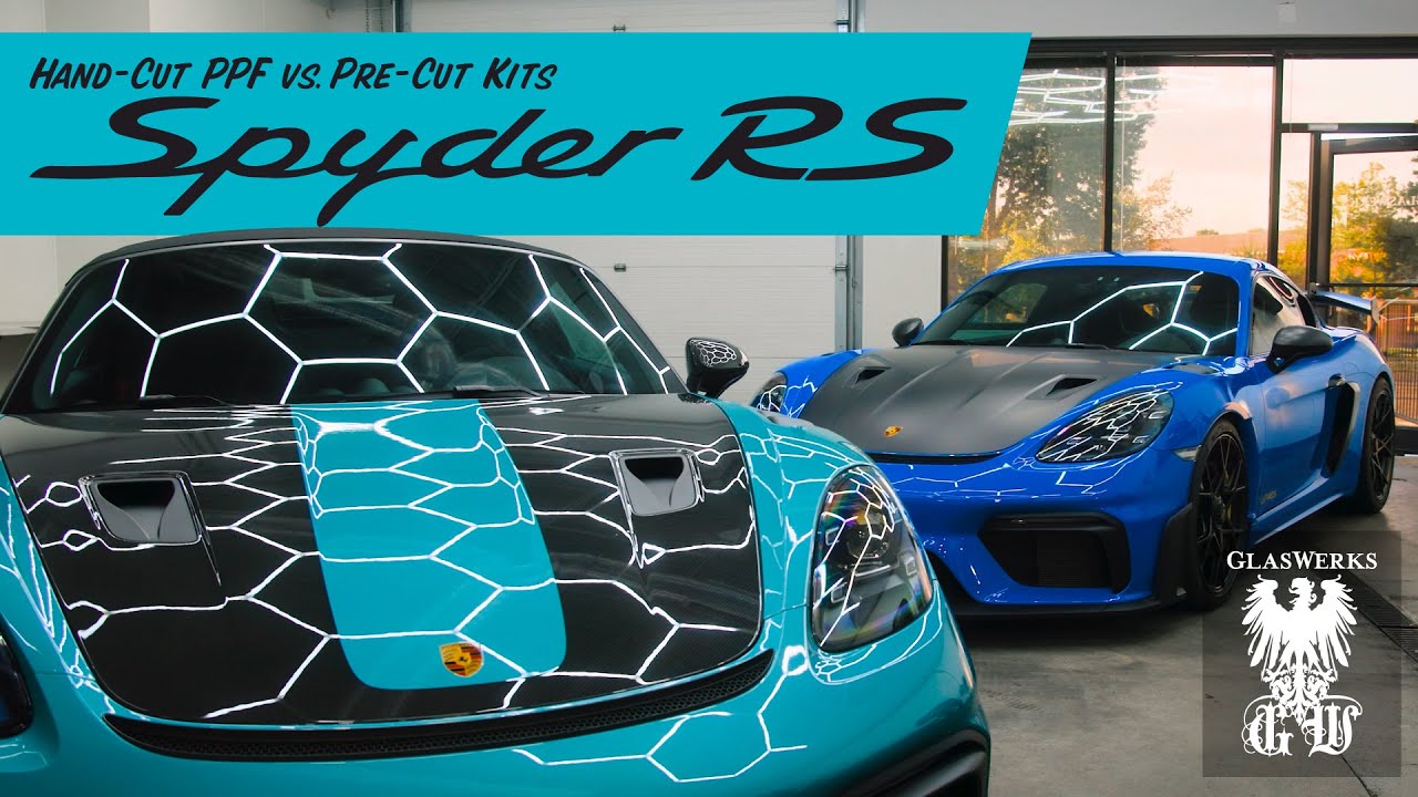 Hand-Cut PPF vs. Pre-Cut Kits: See the different coverages on this Porsche Spyder RS