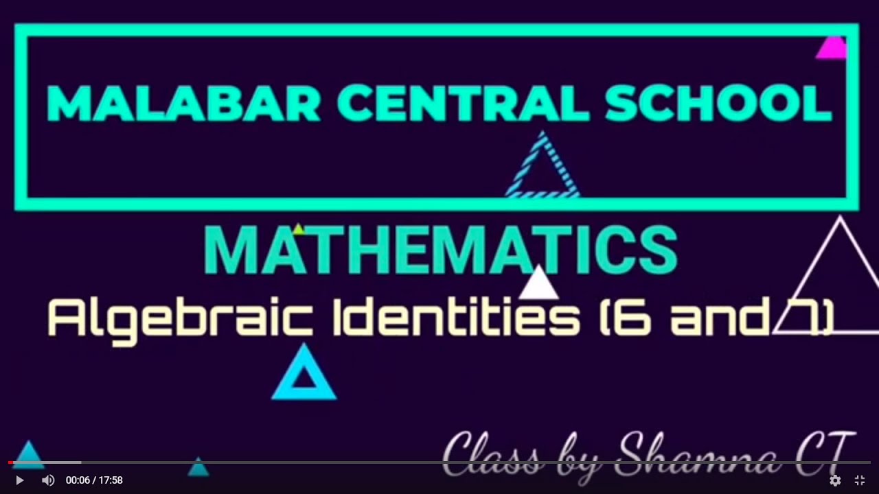 Polynomials - Part 15 - Algebraic Identities  (6 and 7) - Problems