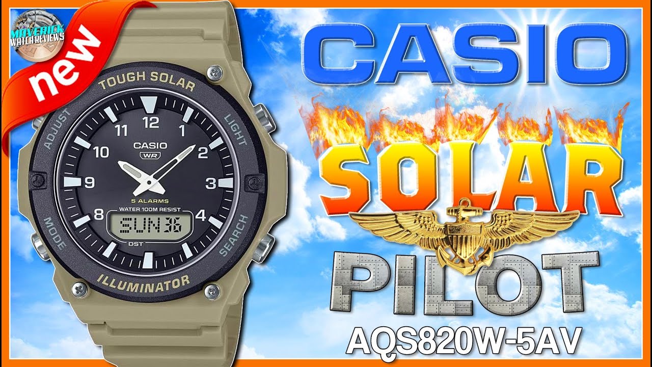 Fantastic Value Solar Casio That Feels Like A G-Shock! | Casio 100m Solar Pilot AQS820W-5AV