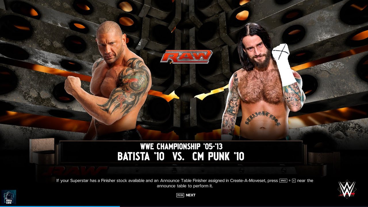 WWE 2K25 Batista '10 vs. CM Punk '10 WWE Championship Match 
