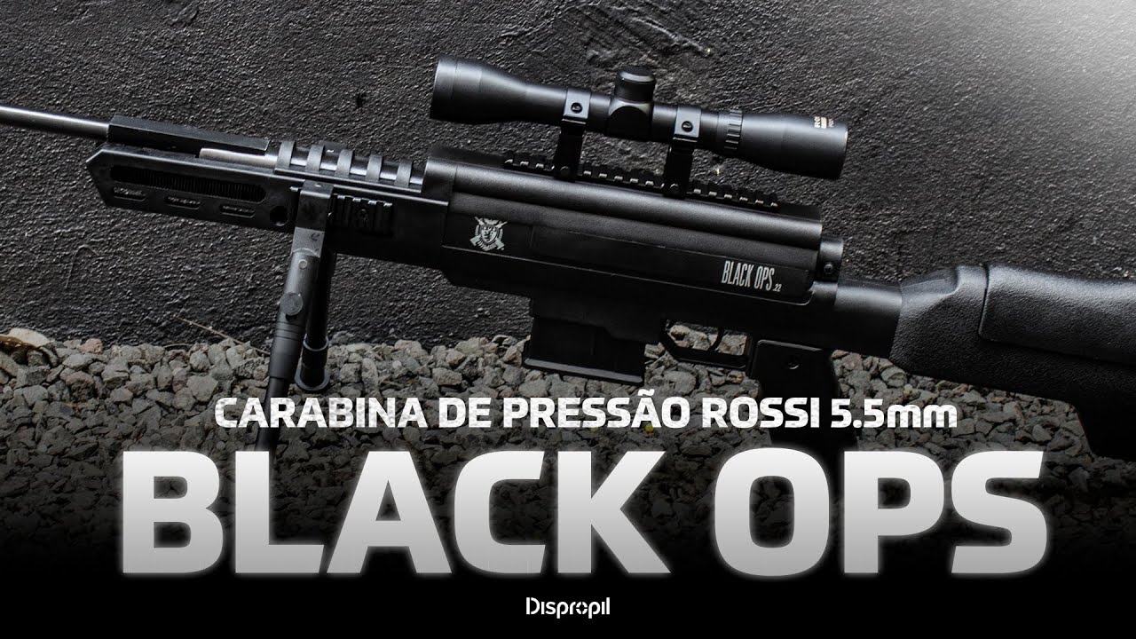 Carabina de Pressão ROSSI BLACK OPS 5.5mm c/ Gás Ram (Review e Teste de Tiro)