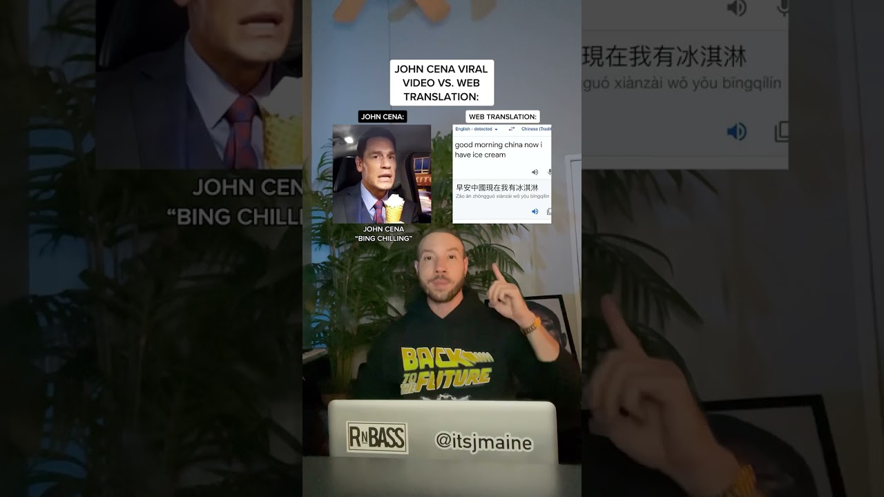 John Cena &ldquo;Bing Chilling&rdquo; Vs. Web Language Translation #shorts #johncena #bingchilling #language