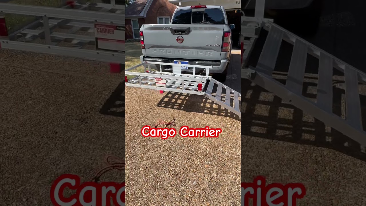 Harbor Freight Hitch Cargo Carrier for My Lawnmower.  Hitch Tailer  #harborfreight