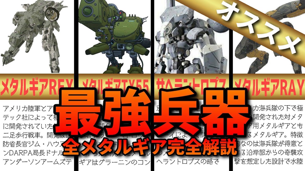 【解説】最強兵器全メタルギアを紹介！【メタルギアソリッド】