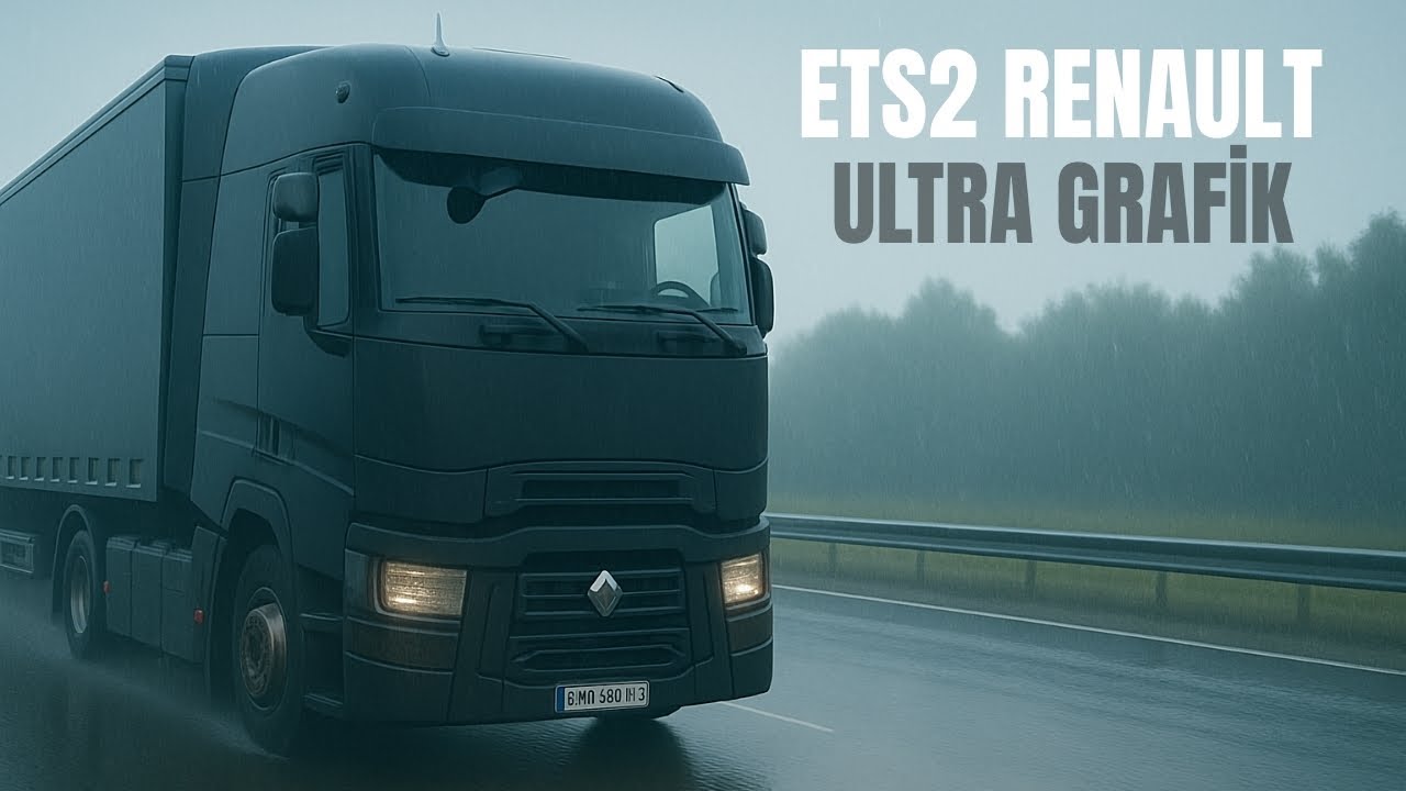 🎥 Snowy Moon V2 Grafik Modu Renault T’de! | ETS2 Ultra Quality Rain Drive #ets2  #ets2realisticmods
