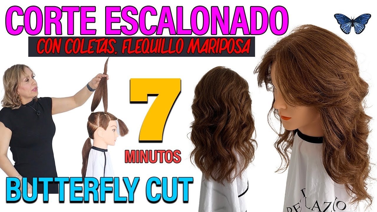 Hazte tú SOLA el CORTE  ESCALONADO MARIPOSA con COLETA BUTTERFLY CUT  @bettylazcano