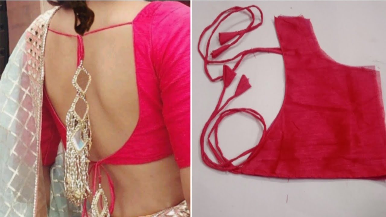 Deep and broad neck back cutting and stitching/ Back dori design/ backless blouse design.
