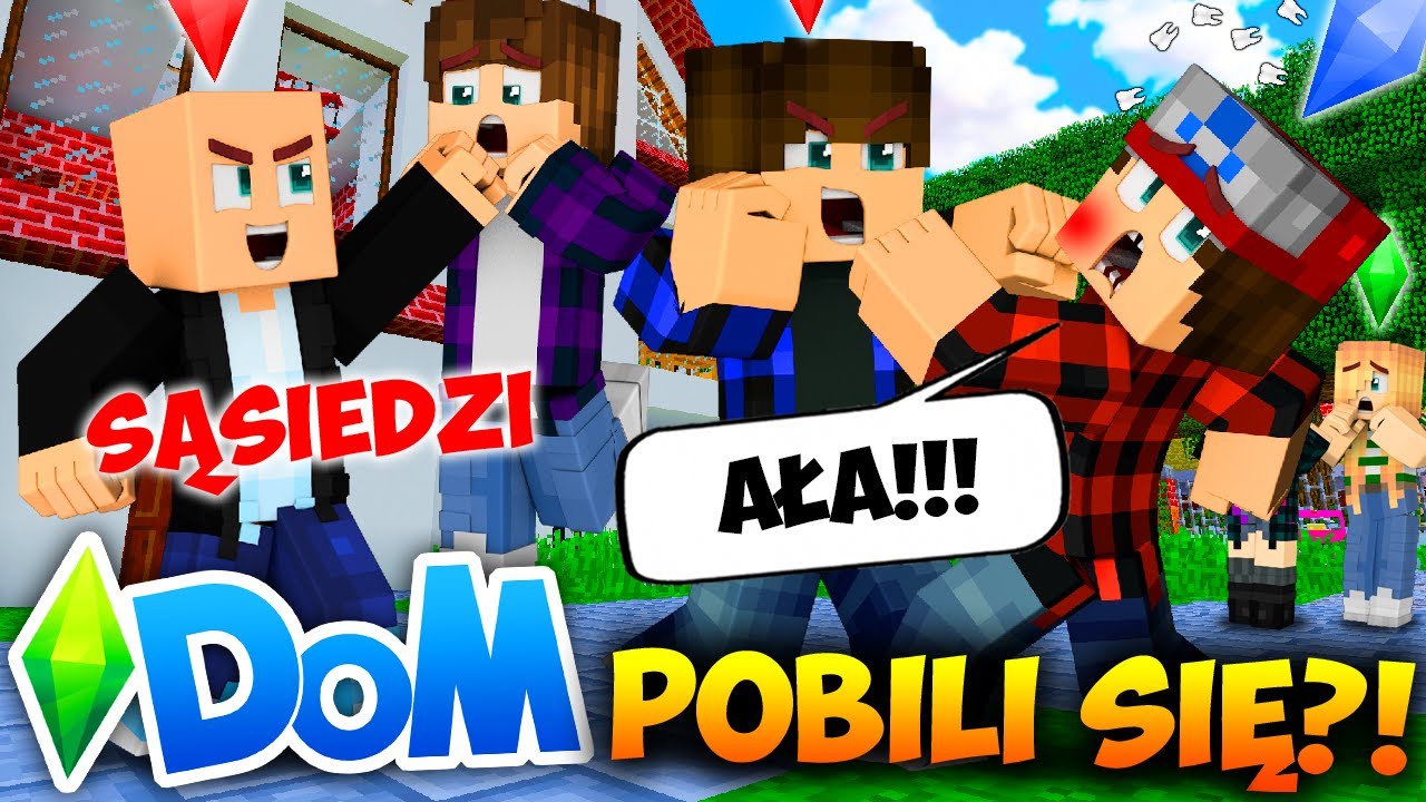 👊😱 MINECRAFT DOM #63 - ZOSTALIŚMY POBICI?! *przez sąsiad&oacute;w?!* | SIMSCRAFT | Luferek