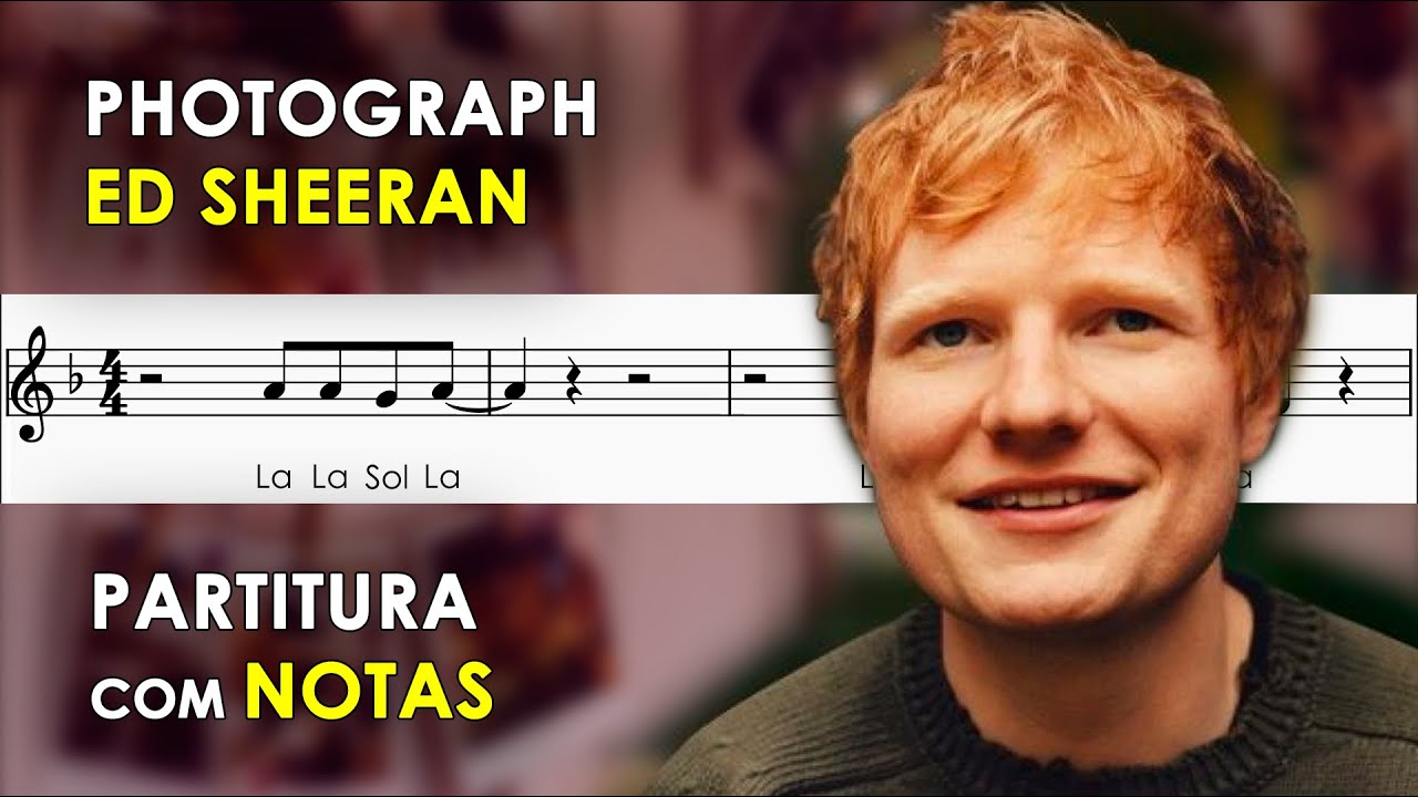 Photograph | Partitura com Notas para Flauta Doce, Violino | Ed Sheeran