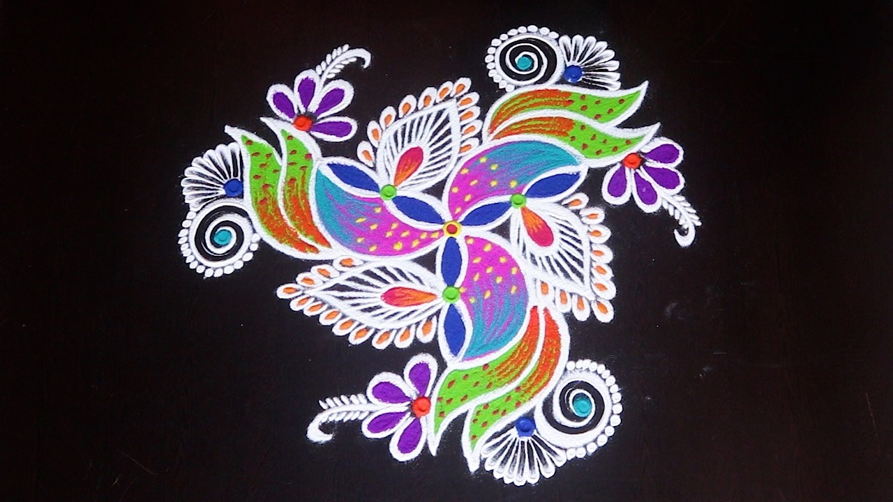 காலைக் கோலம் (Morning Kolam) Easy Rangoli kolam By AnithaRangoli|🌼rangoli || 🌺Kolam ||🌻Muggulu