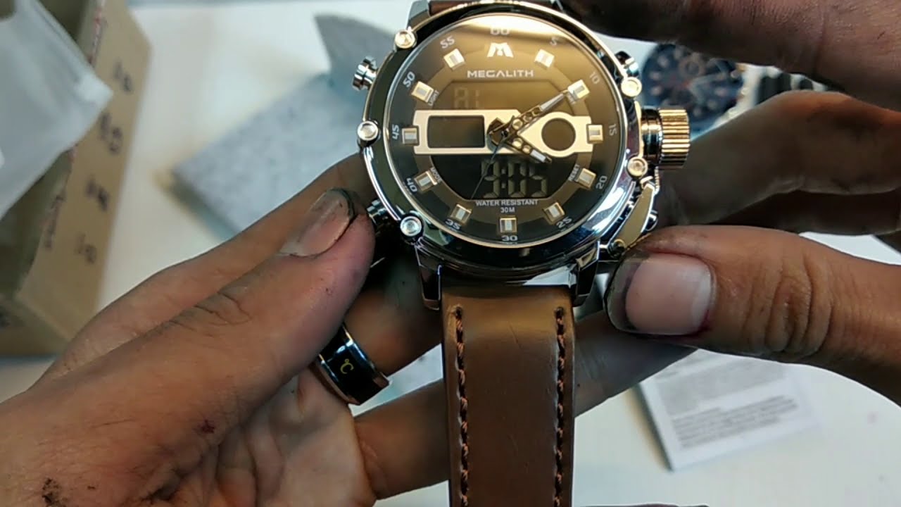 Unboxing jam tangan megalith 8051 dual time