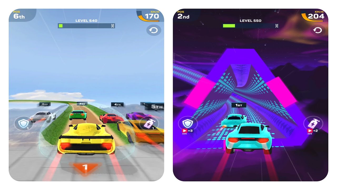 Car Games 3D: Car Racing Gameplay Levels 531-550 Double Screen