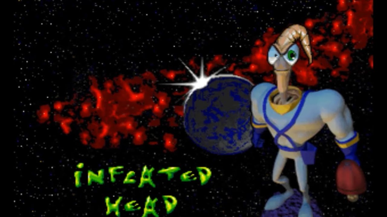 Earthworm Jim 2 (PS1) Inflated Head Walkthrough