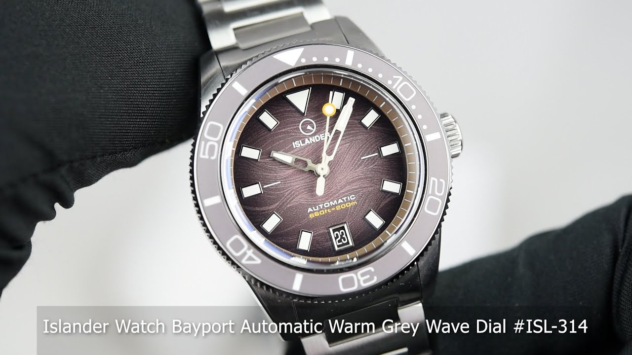 Автоматические часы Islander Bayport с циферблатом цвета «теплый серый волнистый» #ISL-314