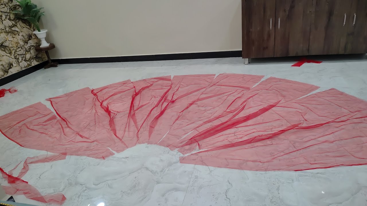 Gher vala Dupatta || Bridal long trail Dupatta Cutting and stitching || ##fashion #trail 