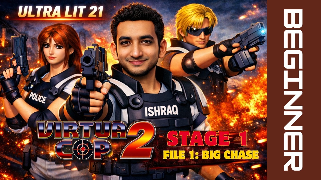 Virtual Cop 2 - Gameplay - Stage 1 - File 1: Big Chase (Beginner)