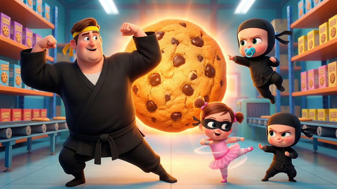Baby Boss vs Ninja Dad : Who Controls the Giant Cookie? 🍪🥋😱| Funny Boss Baby Animation