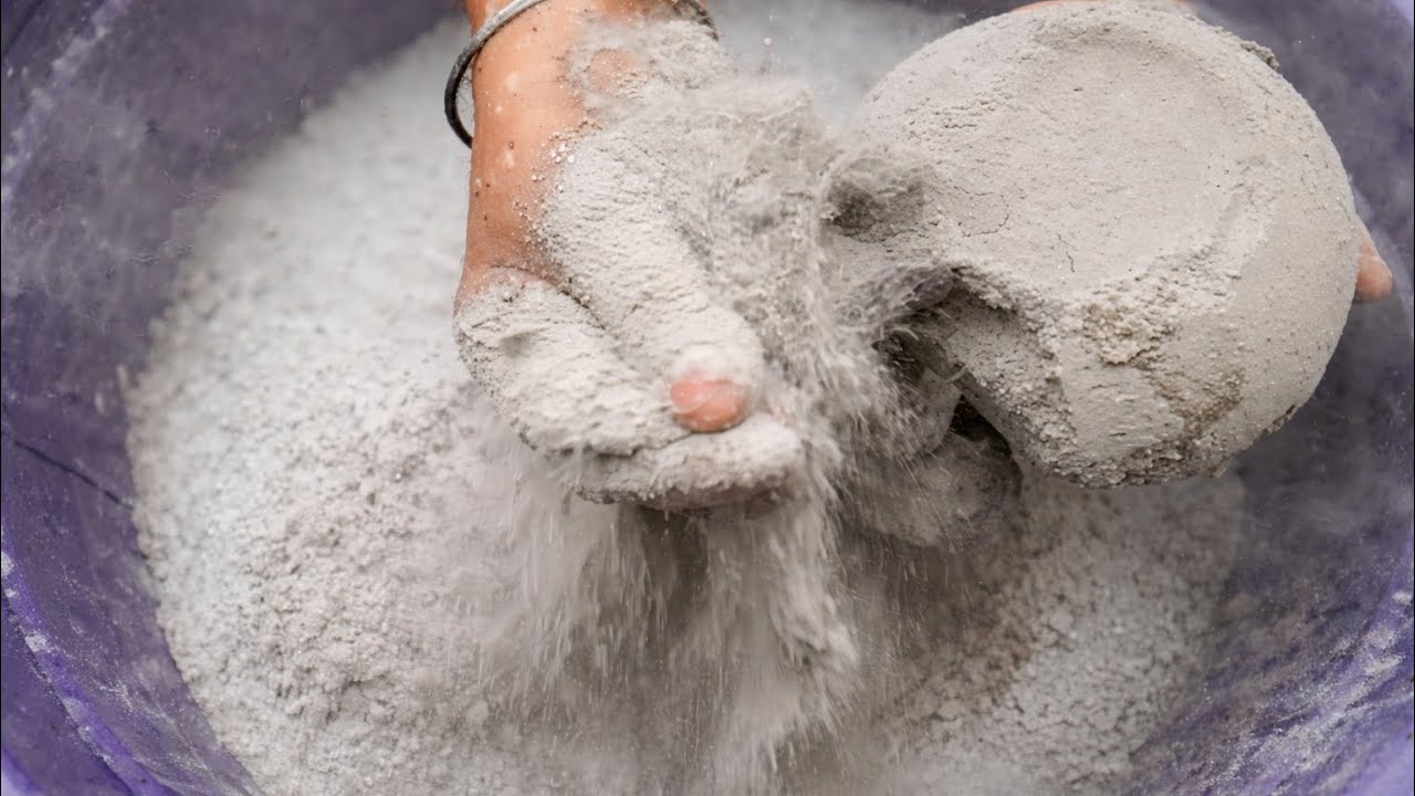 Dust Ka Toofan🌪️Super Dusty Extra Silky Soft Pure Cement\Black Cement Water Crumbling #pasteplay 
