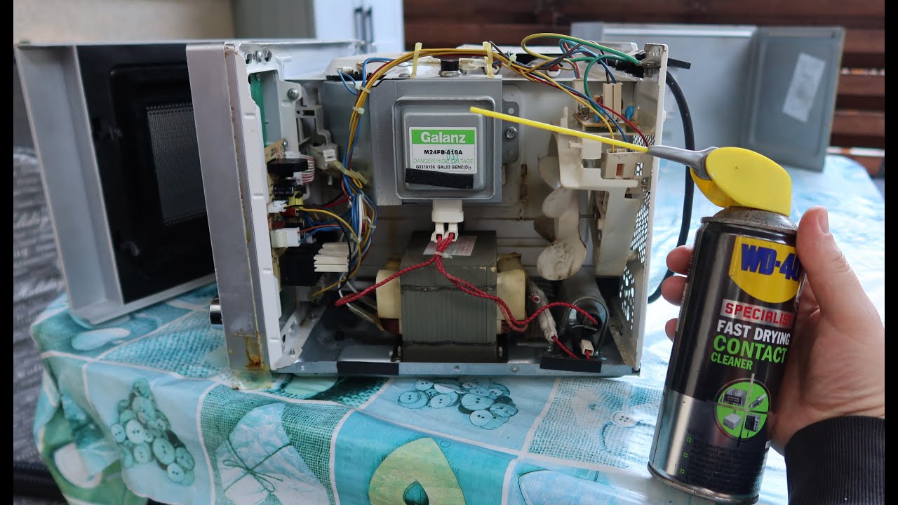 How to fix Microwave SilverCrest SMW 800 C3, WD40 Contact Cleaner, Repair Guide