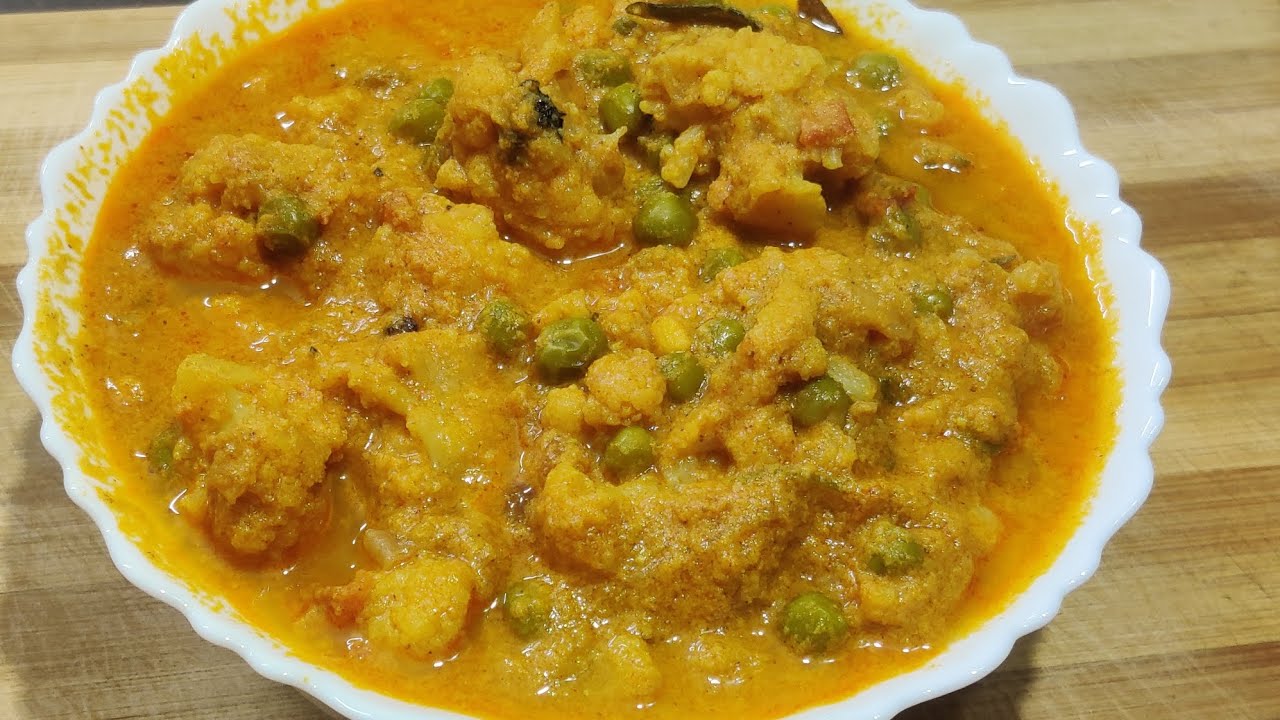 பட்டாணி காலிஃப்ளவர் குருமா#easy &tasty#Peas cauliflower kuruma🧡🔥😍